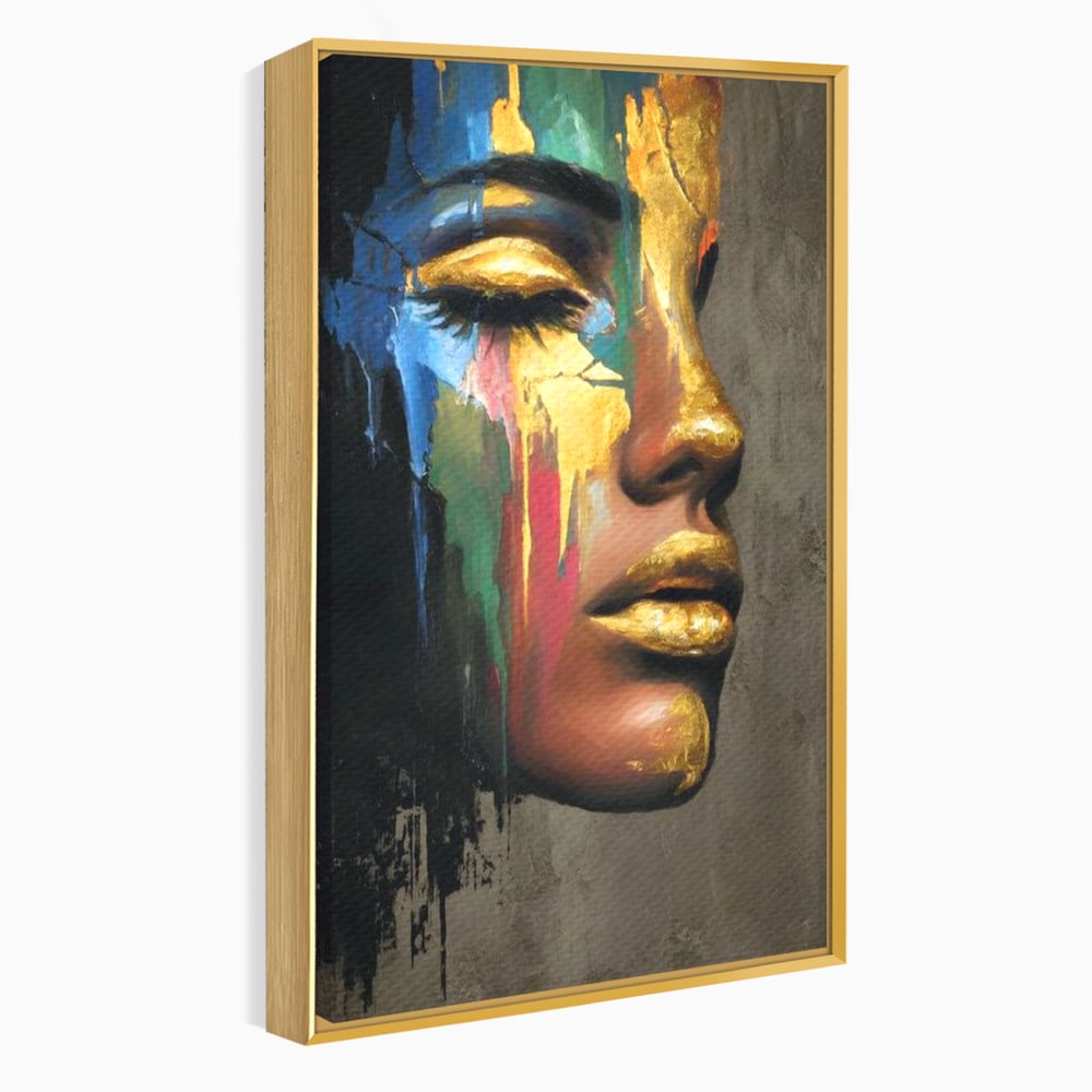 Tablou Canvas Premium, LuxCanva® G1239, Lumina din Tine, Vis, Aur, Chip, Reflexie, Suspin, Lumina, Lacrimi, Stralucire, Metamorfoza, Dualitate, Femeie, Timp, Fragilitate, Salon, Living, Dormitor