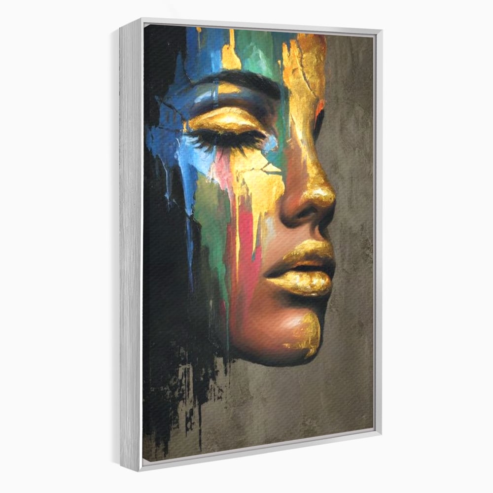 Tablou Canvas Premium, LuxCanva® G1239, Lumina din Tine, Vis, Aur, Chip, Reflexie, Suspin, Lumina, Lacrimi, Stralucire, Metamorfoza, Dualitate, Femeie, Timp, Fragilitate, Salon, Living, Dormitor
