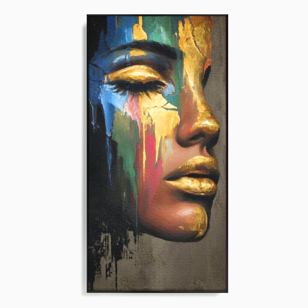 Tablou Canvas Premium, LuxCanva® G1239, Lumina din Tine, Vis, Aur, Chip, Reflexie, Suspin, Lumina, Lacrimi, Stralucire, Metamorfoza, Dualitate, Femeie, Timp, Fragilitate, Salon, Living, Dormitor