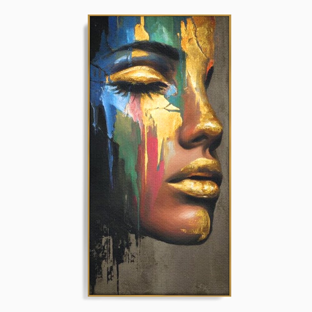 Tablou Canvas Premium, LuxCanva® G1239, Lumina din Tine, Vis, Aur, Chip, Reflexie, Suspin, Lumina, Lacrimi, Stralucire, Metamorfoza, Dualitate, Femeie, Timp, Fragilitate, Salon, Living, Dormitor
