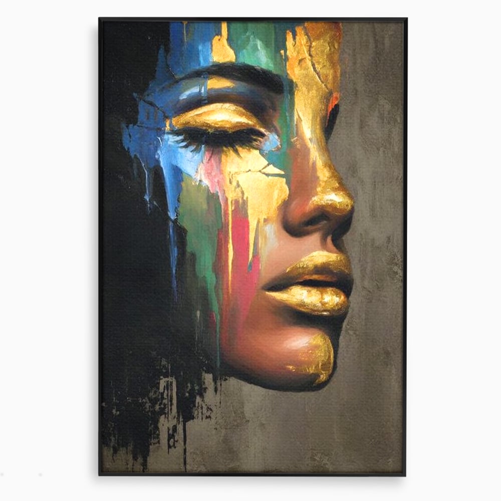 Tablou Canvas Premium, LuxCanva® G1239, Lumina din Tine, Vis, Aur, Chip, Reflexie, Suspin, Lumina, Lacrimi, Stralucire, Metamorfoza, Dualitate, Femeie, Timp, Fragilitate, Salon, Living, Dormitor