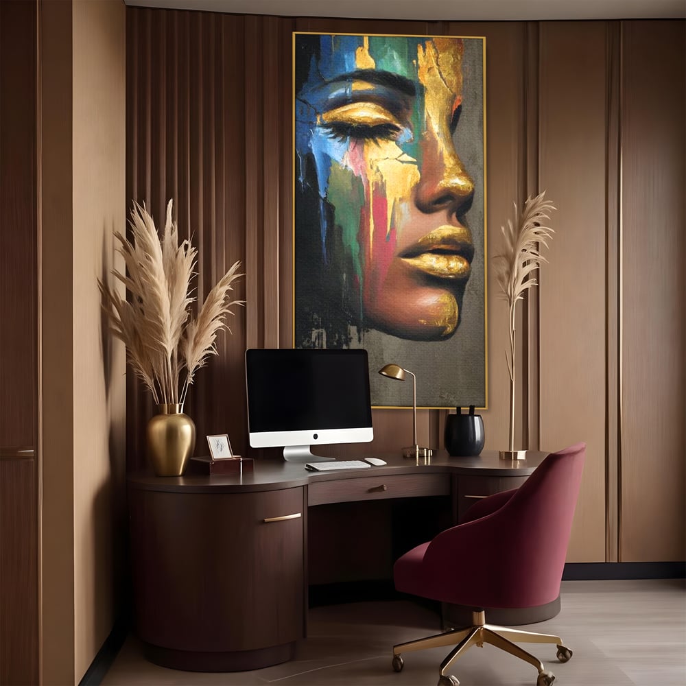 Tablou Canvas Premium, LuxCanva® G1239, Lumina din Tine, Vis, Aur, Chip, Reflexie, Suspin, Lumina, Lacrimi, Stralucire, Metamorfoza, Dualitate, Femeie, Timp, Fragilitate, Salon, Living, Dormitor