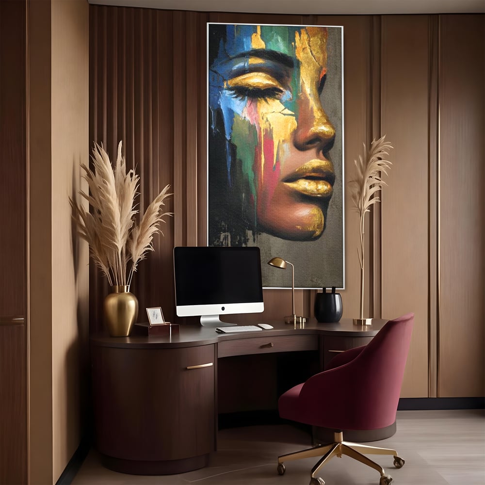 Tablou Canvas Premium, LuxCanva® G1239, Lumina din Tine, Vis, Aur, Chip, Reflexie, Suspin, Lumina, Lacrimi, Stralucire, Metamorfoza, Dualitate, Femeie, Timp, Fragilitate, Salon, Living, Dormitor