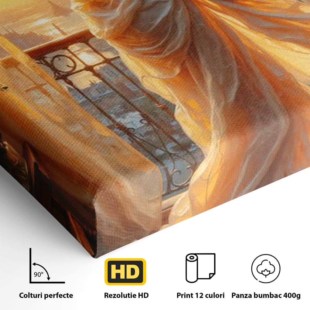 Tablou Canvas Premium, LuxCanva® G1240, Sclipiri de Dor,  Rasarit, Raza, Seara, Melancolie, Fragil, Frumusete, Vraja, Hipnotic, Diafan, Senzualitate, Emotie, Decoratiune, Zeita, Salon, Living, Dormitor