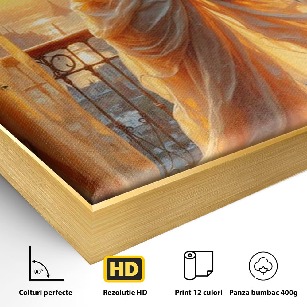 Tablou Canvas Premium, LuxCanva® G1240, Sclipiri de Dor,  Rasarit, Raza, Seara, Melancolie, Fragil, Frumusete, Vraja, Hipnotic, Diafan, Senzualitate, Emotie, Decoratiune, Zeita, Salon, Living, Dormitor