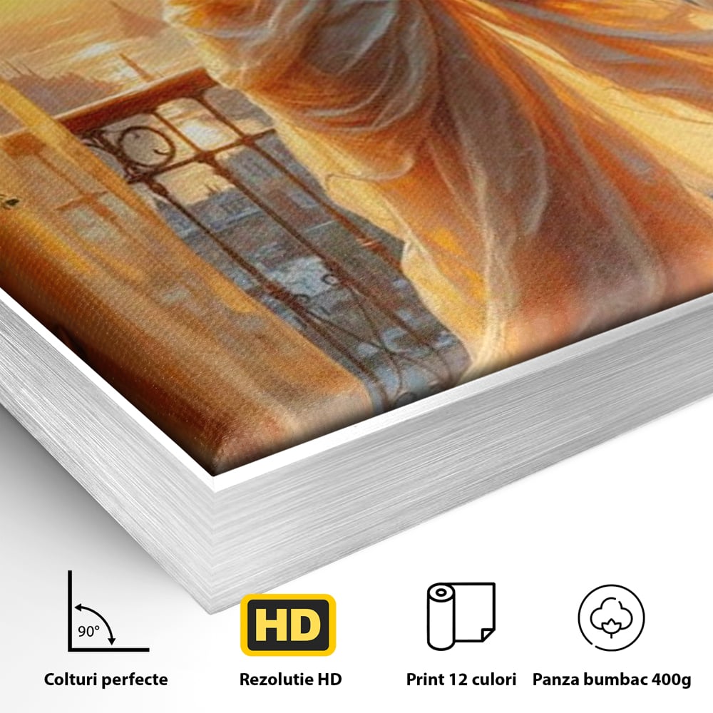 Tablou Canvas Premium, LuxCanva® G1240, Sclipiri de Dor,  Rasarit, Raza, Seara, Melancolie, Fragil, Frumusete, Vraja, Hipnotic, Diafan, Senzualitate, Emotie, Decoratiune, Zeita, Salon, Living, Dormitor
