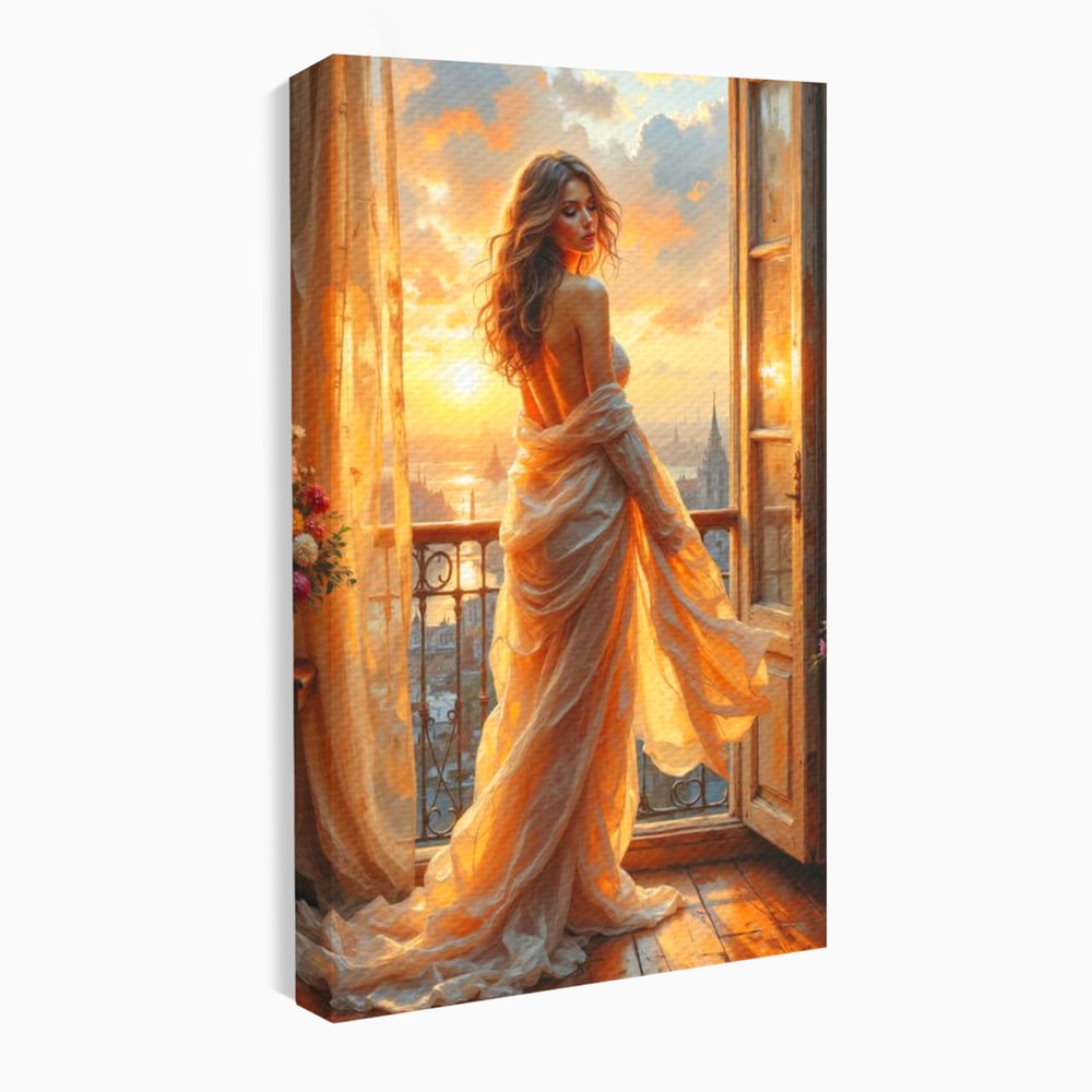 Tablou Canvas Premium, LuxCanva® G1240, Sclipiri de Dor,  Rasarit, Raza, Seara, Melancolie, Fragil, Frumusete, Vraja, Hipnotic, Diafan, Senzualitate, Emotie, Decoratiune, Zeita, Salon, Living, Dormitor