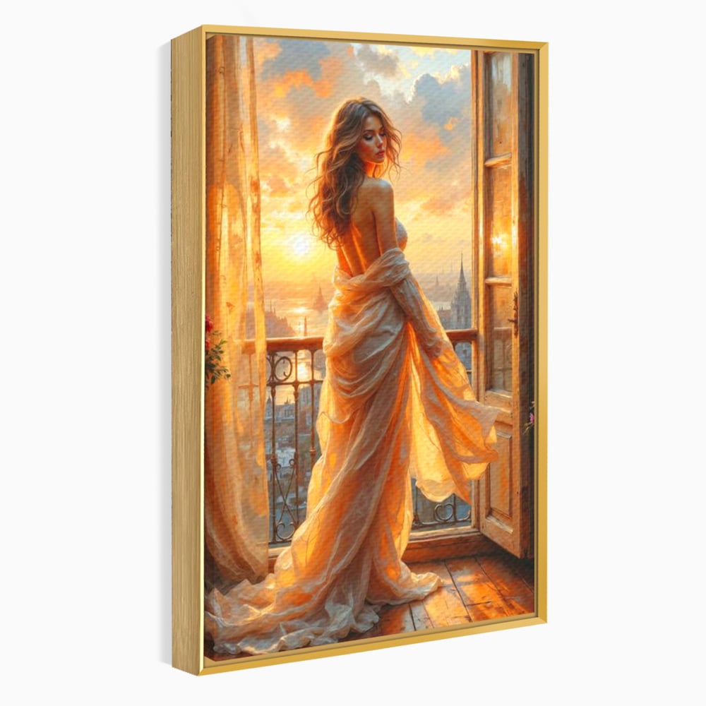 Tablou Canvas Premium, LuxCanva® G1240, Sclipiri de Dor,  Rasarit, Raza, Seara, Melancolie, Fragil, Frumusete, Vraja, Hipnotic, Diafan, Senzualitate, Emotie, Decoratiune, Zeita, Salon, Living, Dormitor