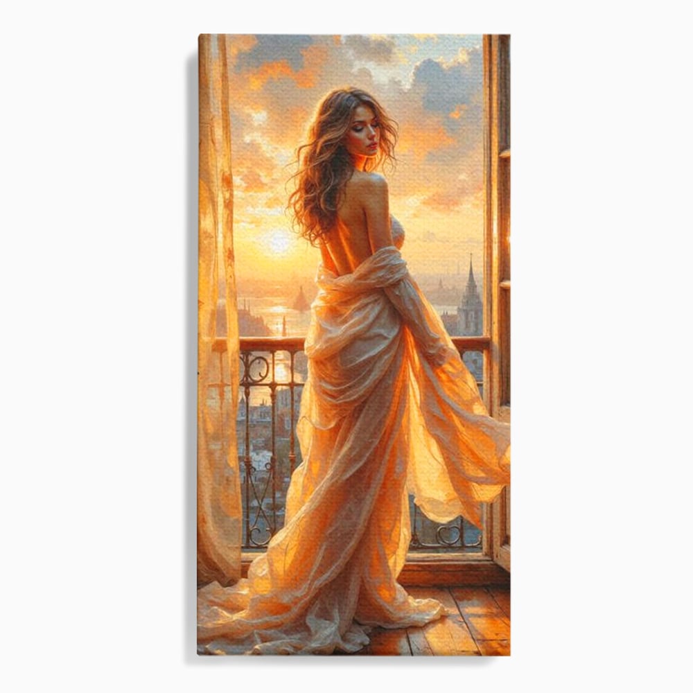 Tablou Canvas Premium, LuxCanva® G1240, Sclipiri de Dor,  Rasarit, Raza, Seara, Melancolie, Fragil, Frumusete, Vraja, Hipnotic, Diafan, Senzualitate, Emotie, Decoratiune, Zeita, Salon, Living, Dormitor