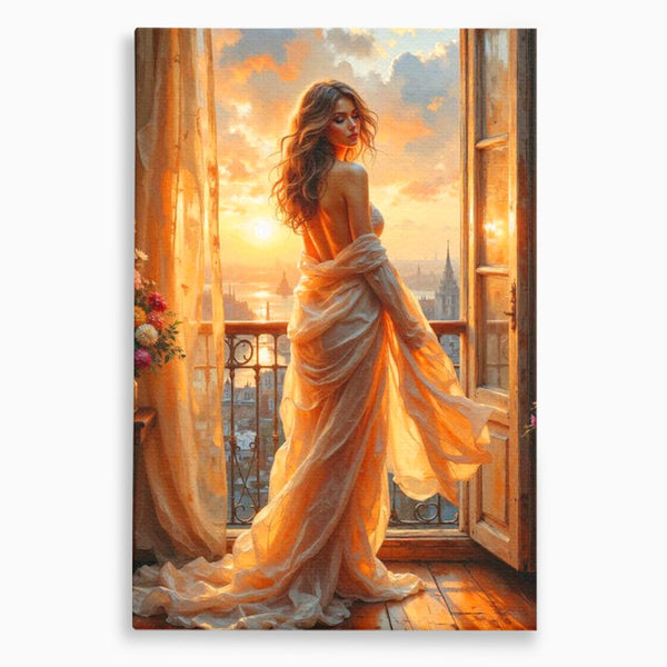 Tablou Canvas Premium, LuxCanva® G1240, Sclipiri de Dor,  Rasarit, Raza, Seara, Melancolie, Fragil, Frumusete, Vraja, Hipnotic, Diafan, Senzualitate, Emotie, Decoratiune, Zeita, Salon, Living, Dormitor