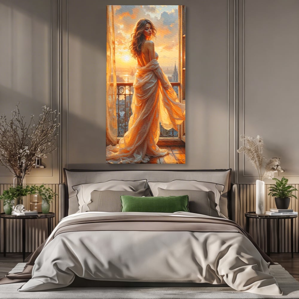 Tablou Canvas Premium, LuxCanva® G1240, Sclipiri de Dor,  Rasarit, Raza, Seara, Melancolie, Fragil, Frumusete, Vraja, Hipnotic, Diafan, Senzualitate, Emotie, Decoratiune, Zeita, Salon, Living, Dormitor