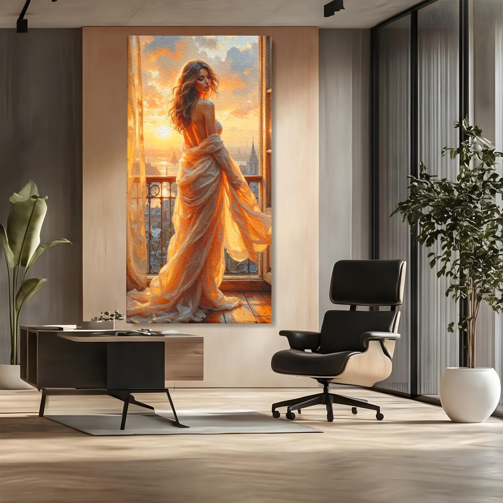 Tablou Canvas Premium, LuxCanva® G1240, Sclipiri de Dor,  Rasarit, Raza, Seara, Melancolie, Fragil, Frumusete, Vraja, Hipnotic, Diafan, Senzualitate, Emotie, Decoratiune, Zeita, Salon, Living, Dormitor