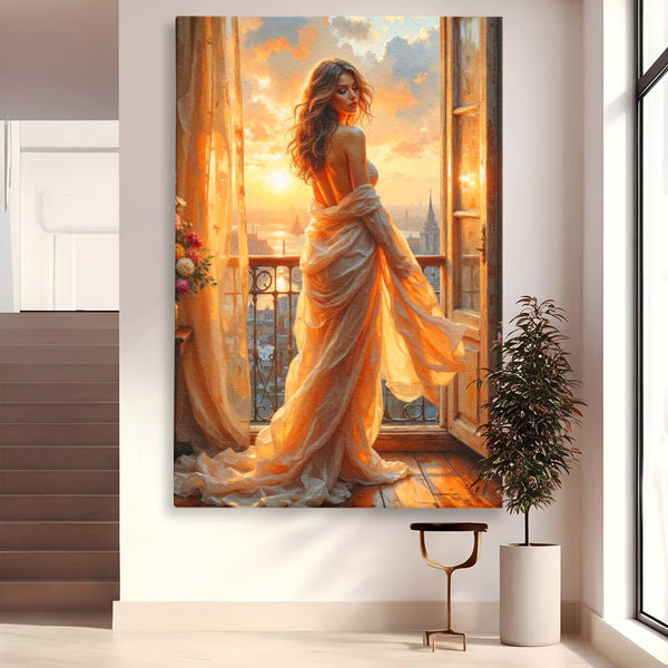 Tablou Canvas Premium, LuxCanva® G1240, Sclipiri de Dor,  Rasarit, Raza, Seara, Melancolie, Fragil, Frumusete, Vraja, Hipnotic, Diafan, Senzualitate, Emotie, Decoratiune, Zeita, Salon, Living, Dormitor