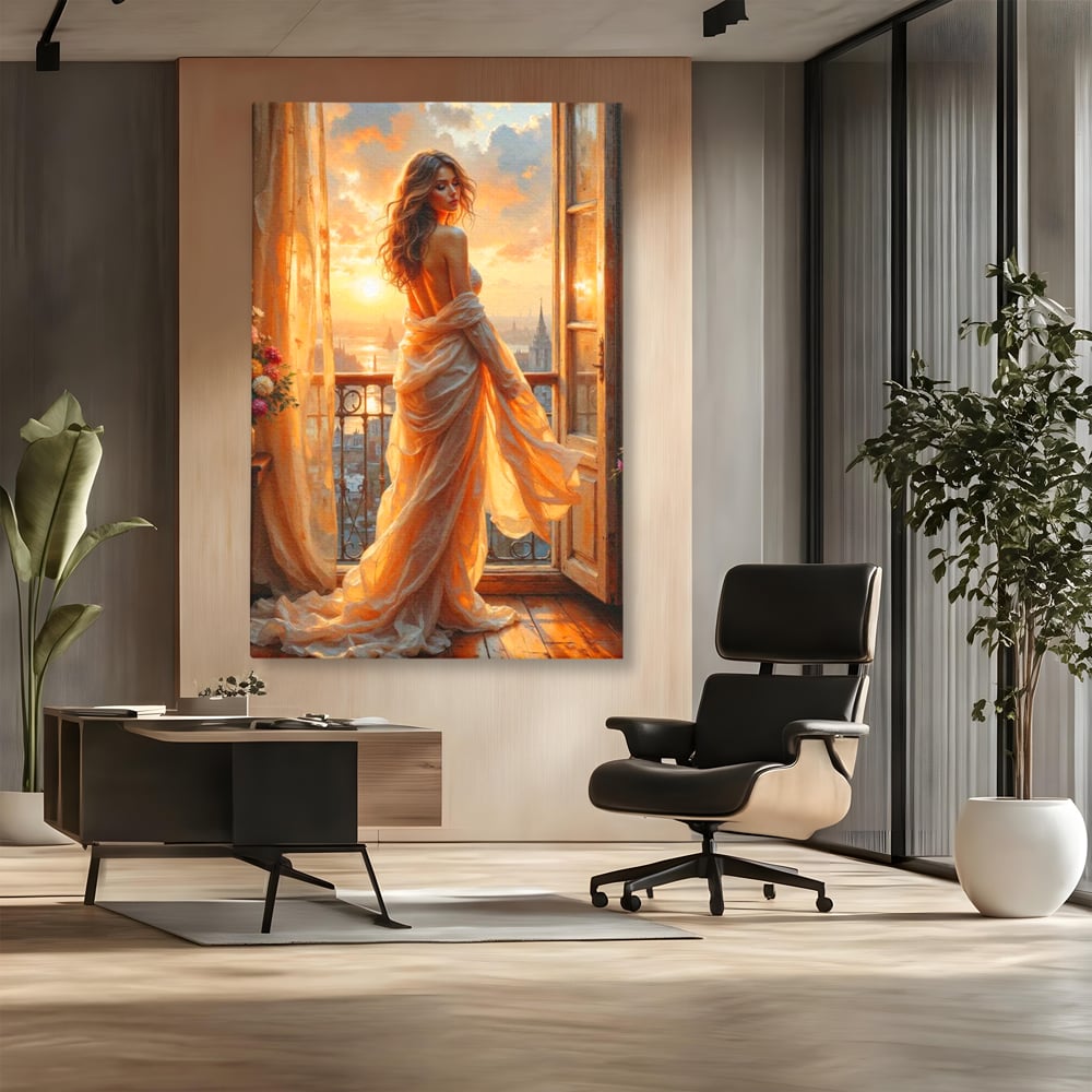 Tablou Canvas Premium, LuxCanva® G1240, Sclipiri de Dor,  Rasarit, Raza, Seara, Melancolie, Fragil, Frumusete, Vraja, Hipnotic, Diafan, Senzualitate, Emotie, Decoratiune, Zeita, Salon, Living, Dormitor