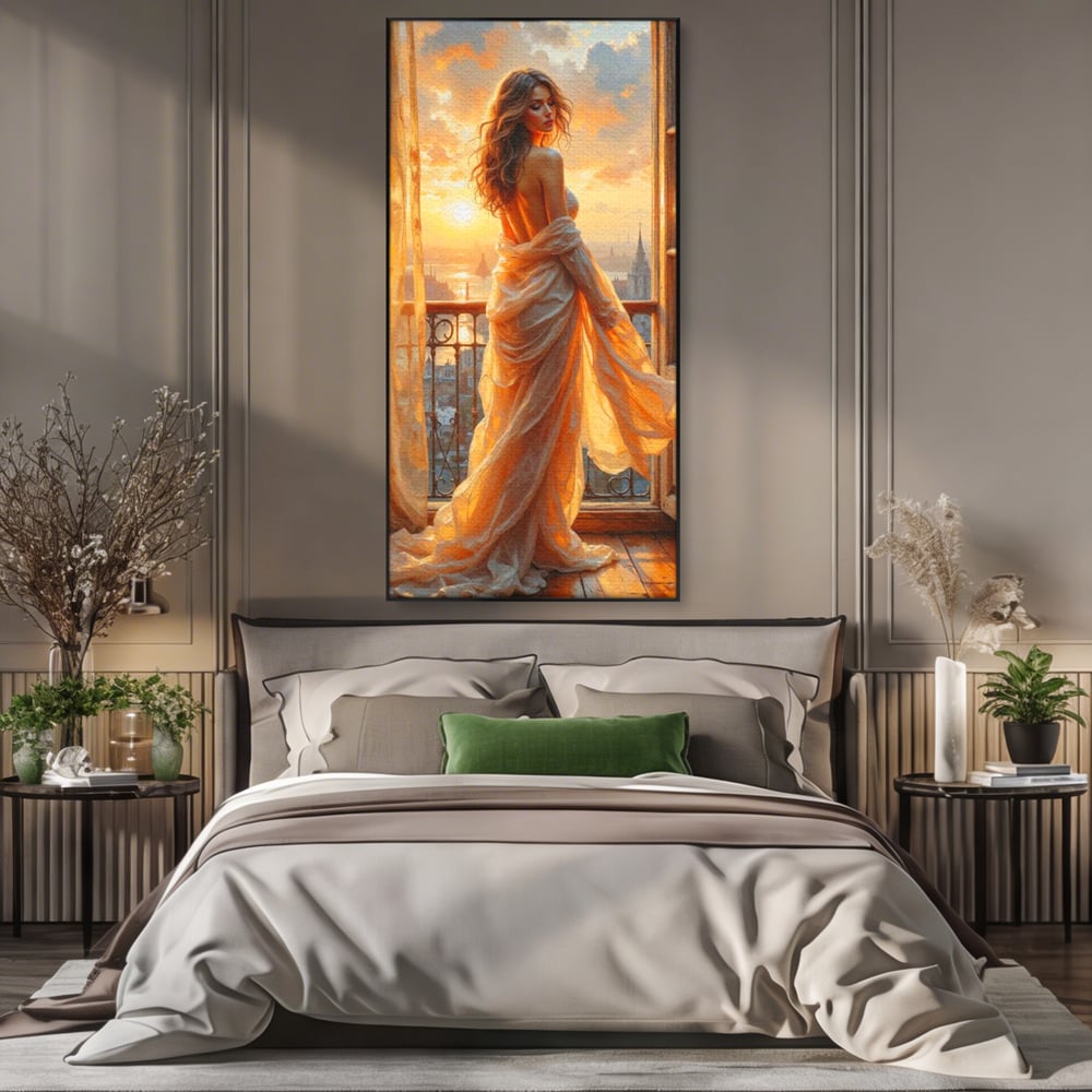 Tablou Canvas Premium, LuxCanva® G1240, Sclipiri de Dor,  Rasarit, Raza, Seara, Melancolie, Fragil, Frumusete, Vraja, Hipnotic, Diafan, Senzualitate, Emotie, Decoratiune, Zeita, Salon, Living, Dormitor