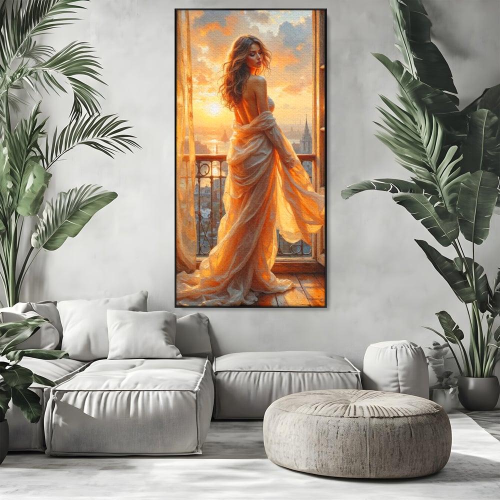 Tablou Canvas Premium, LuxCanva® G1240, Sclipiri de Dor,  Rasarit, Raza, Seara, Melancolie, Fragil, Frumusete, Vraja, Hipnotic, Diafan, Senzualitate, Emotie, Decoratiune, Zeita, Salon, Living, Dormitor
