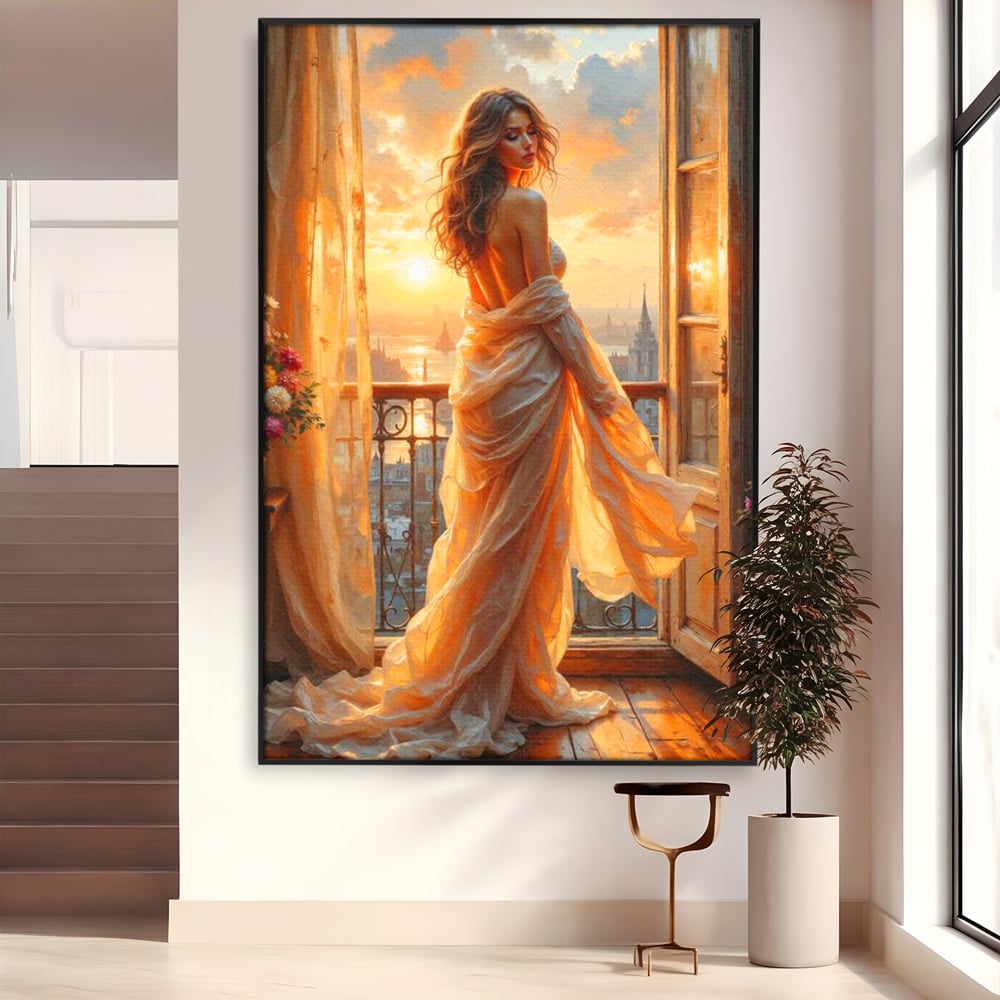 Tablou Canvas Premium, LuxCanva® G1240, Sclipiri de Dor,  Rasarit, Raza, Seara, Melancolie, Fragil, Frumusete, Vraja, Hipnotic, Diafan, Senzualitate, Emotie, Decoratiune, Zeita, Salon, Living, Dormitor