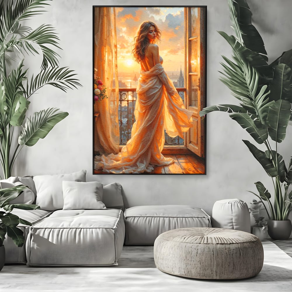 Tablou Canvas Premium, LuxCanva® G1240, Sclipiri de Dor,  Rasarit, Raza, Seara, Melancolie, Fragil, Frumusete, Vraja, Hipnotic, Diafan, Senzualitate, Emotie, Decoratiune, Zeita, Salon, Living, Dormitor