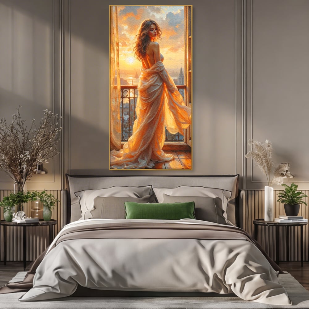 Tablou Canvas Premium, LuxCanva® G1240, Sclipiri de Dor,  Rasarit, Raza, Seara, Melancolie, Fragil, Frumusete, Vraja, Hipnotic, Diafan, Senzualitate, Emotie, Decoratiune, Zeita, Salon, Living, Dormitor