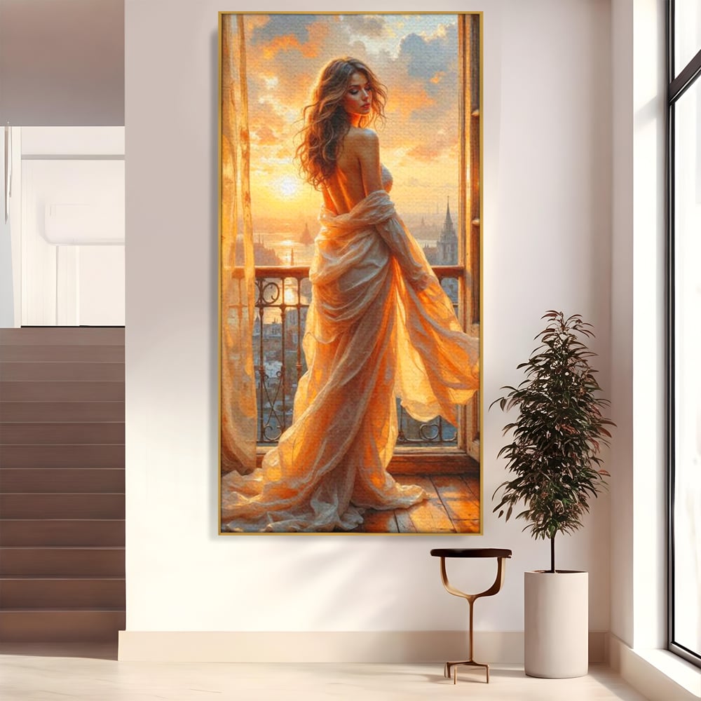 Tablou Canvas Premium, LuxCanva® G1240, Sclipiri de Dor,  Rasarit, Raza, Seara, Melancolie, Fragil, Frumusete, Vraja, Hipnotic, Diafan, Senzualitate, Emotie, Decoratiune, Zeita, Salon, Living, Dormitor
