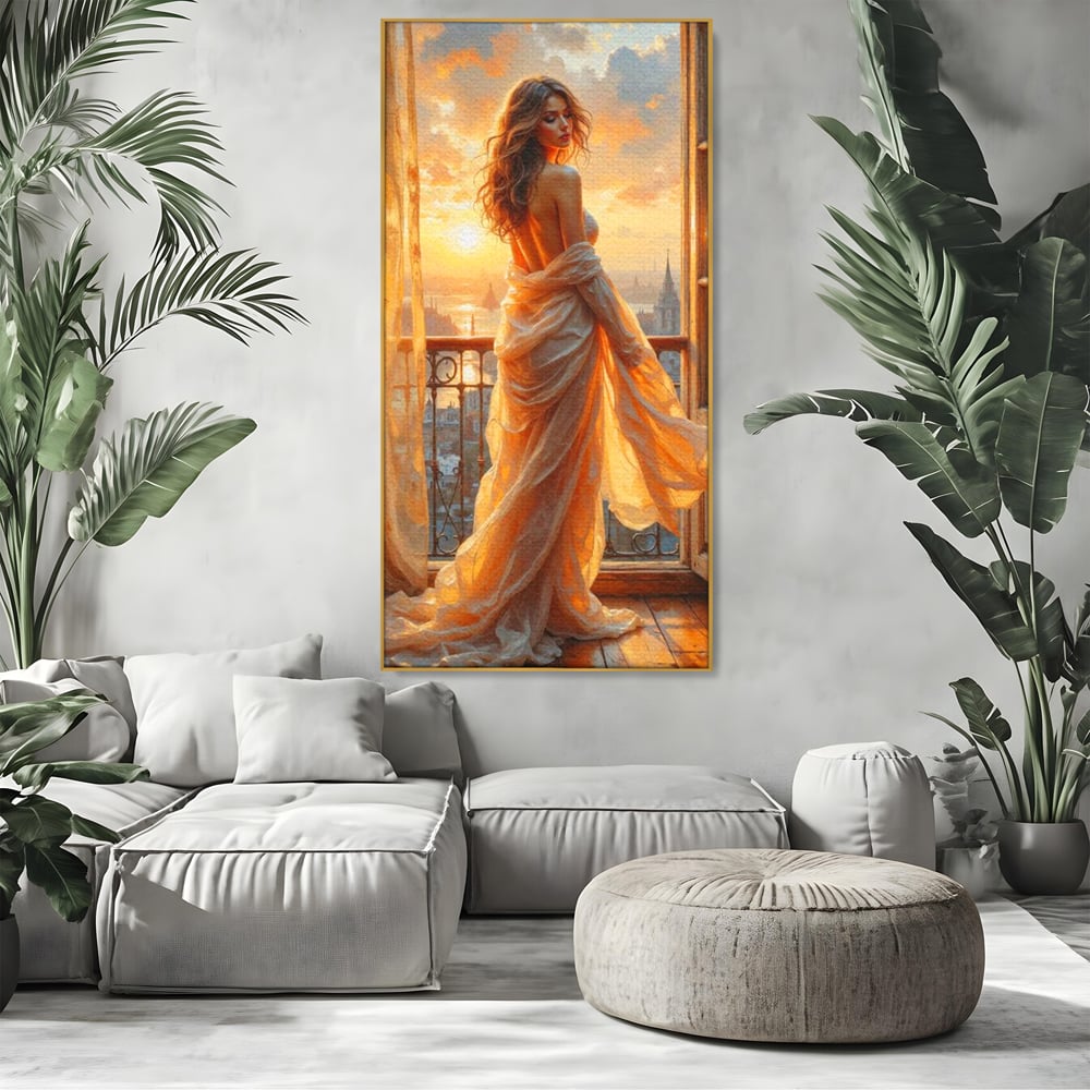 Tablou Canvas Premium, LuxCanva® G1240, Sclipiri de Dor,  Rasarit, Raza, Seara, Melancolie, Fragil, Frumusete, Vraja, Hipnotic, Diafan, Senzualitate, Emotie, Decoratiune, Zeita, Salon, Living, Dormitor