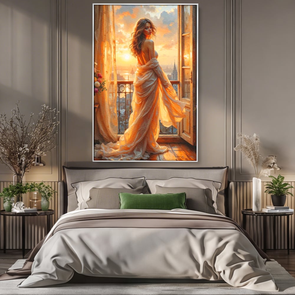 Tablou Canvas Premium, LuxCanva® G1240, Sclipiri de Dor,  Rasarit, Raza, Seara, Melancolie, Fragil, Frumusete, Vraja, Hipnotic, Diafan, Senzualitate, Emotie, Decoratiune, Zeita, Salon, Living, Dormitor