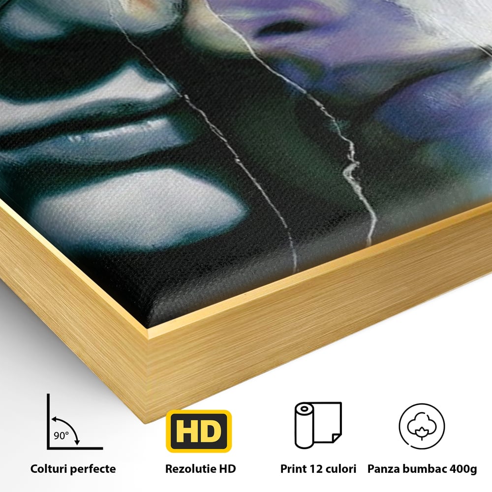 Tablou Canvas Premium, LuxCanva® G1242, Tacerea Dintre Noi, Cioburi, Rupt, Intreg, Iubire, El, Ea, Ochelari, Tacere, Atingeri, Dor, Unire, Fragilitate, Chipuri, Noi, Suflet, Cuplu, Salon, Living, Dormitor