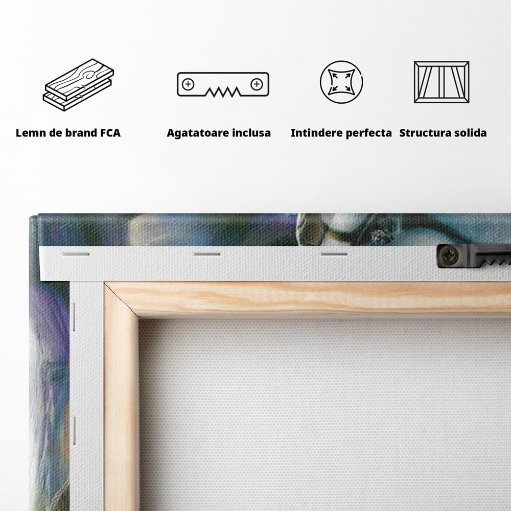 Tablou Canvas Premium, LuxCanva® G1242, Tacerea Dintre Noi, Cioburi, Rupt, Intreg, Iubire, El, Ea, Ochelari, Tacere, Atingeri, Dor, Unire, Fragilitate, Chipuri, Noi, Suflet, Cuplu, Salon, Living, Dormitor