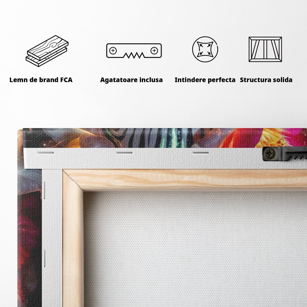 Tablou Canvas Premium, LuxCanva® G1243, Zebra Celesta, Cosmic, Flori, Foc, Nocturn, Spirit, Regina, Lumina, Electric, Metamorfoza, Vis, Flacara, Neon, Mistic, Energie, Tacere, Salon, Living, Dormitor