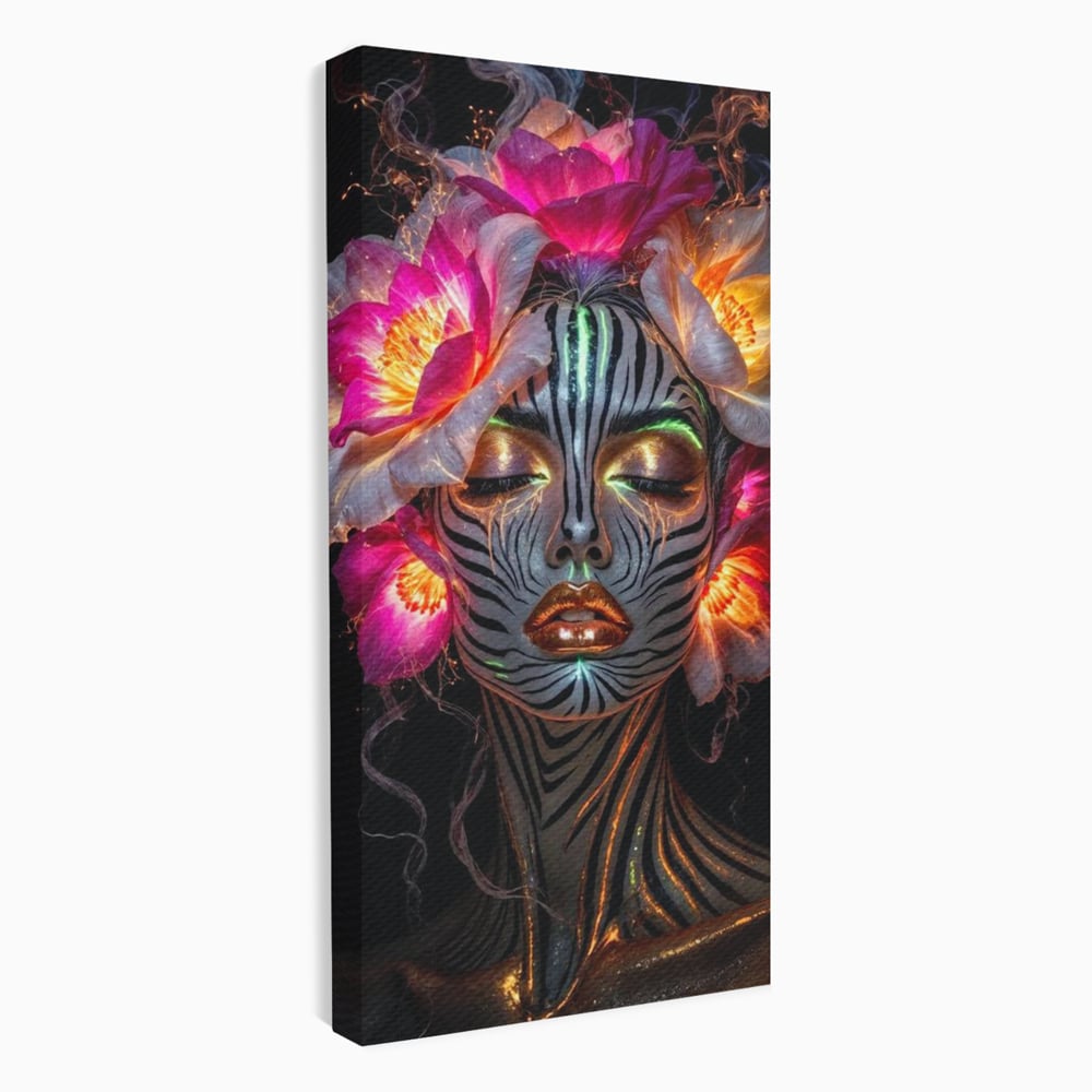 Tablou Canvas Premium, LuxCanva® G1243, Zebra Celesta, Cosmic, Flori, Foc, Nocturn, Spirit, Regina, Lumina, Electric, Metamorfoza, Vis, Flacara, Neon, Mistic, Energie, Tacere, Salon, Living, Dormitor