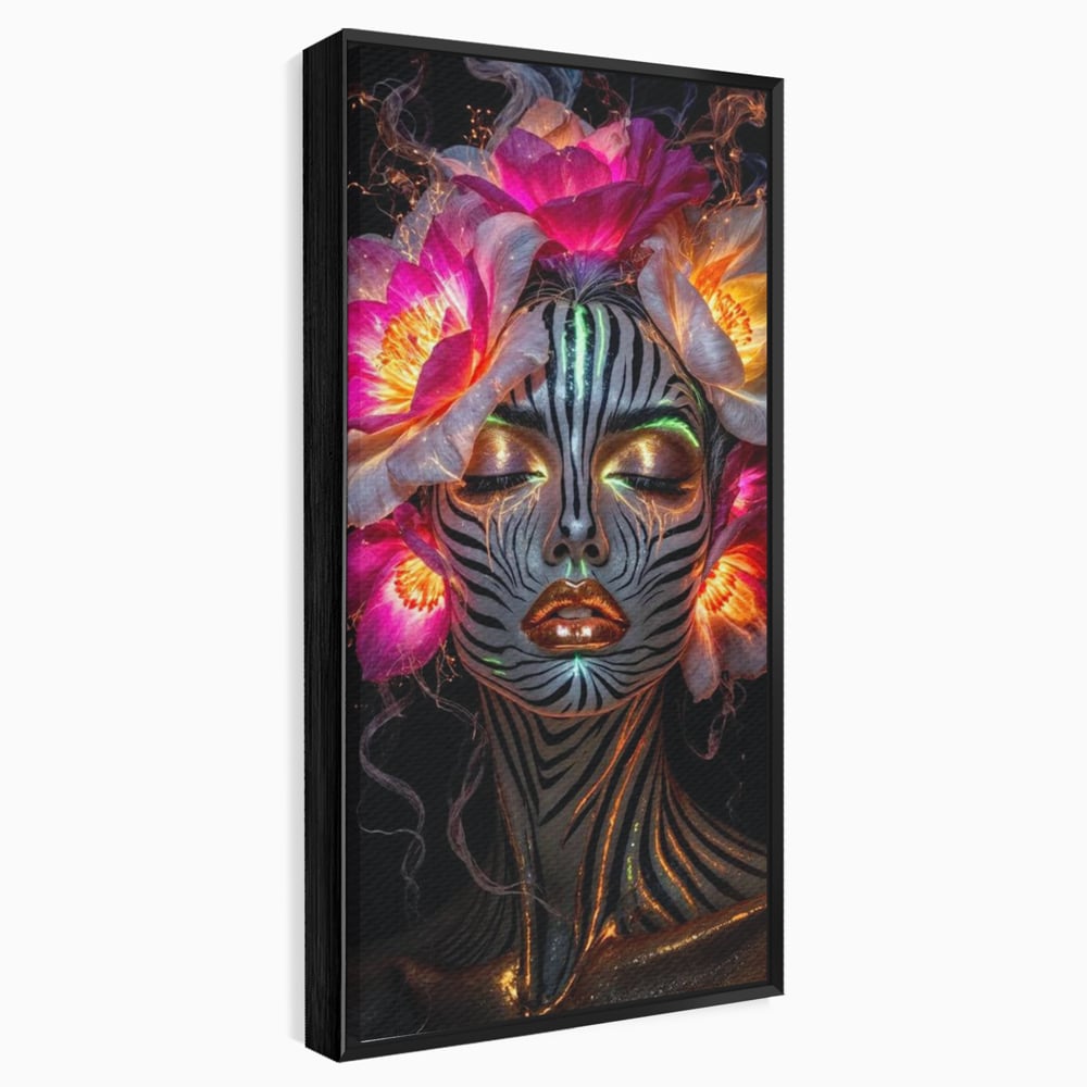 Tablou Canvas Premium, LuxCanva® G1243, Zebra Celesta, Cosmic, Flori, Foc, Nocturn, Spirit, Regina, Lumina, Electric, Metamorfoza, Vis, Flacara, Neon, Mistic, Energie, Tacere, Salon, Living, Dormitor