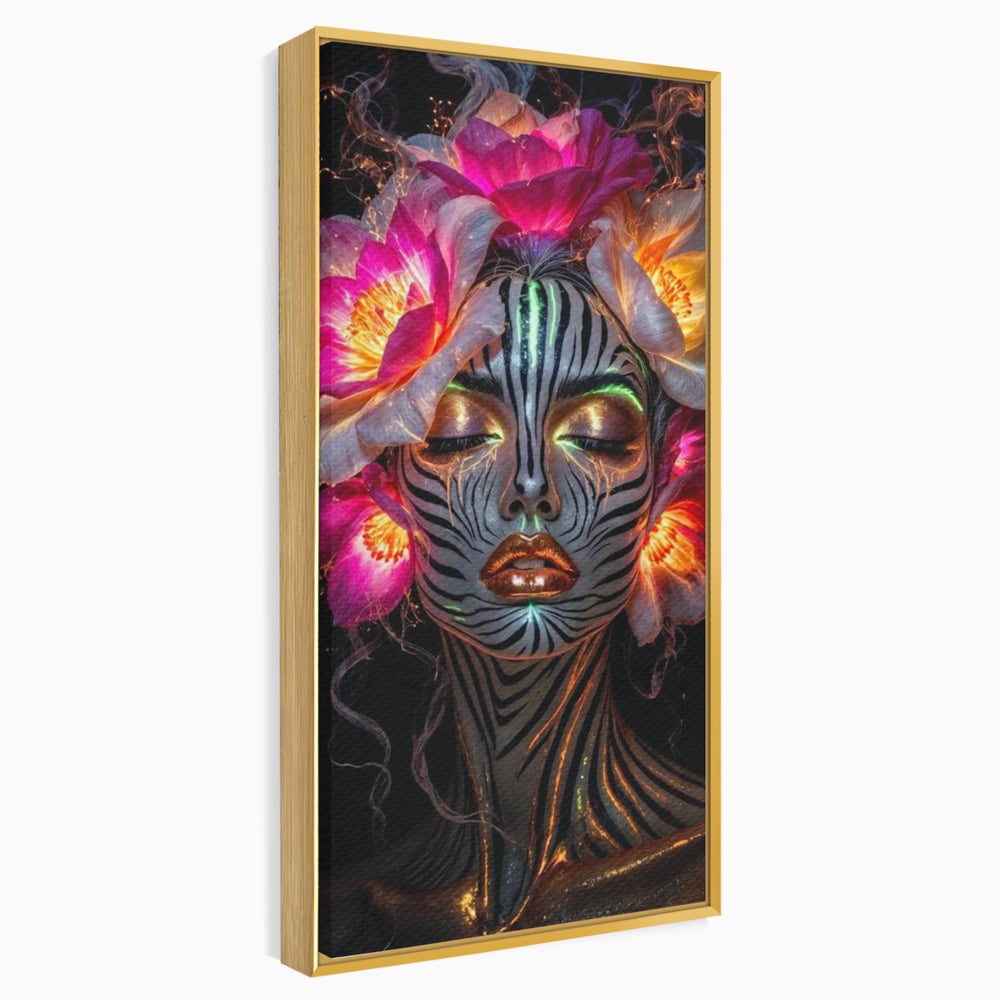 Tablou Canvas Premium, LuxCanva® G1243, Zebra Celesta, Cosmic, Flori, Foc, Nocturn, Spirit, Regina, Lumina, Electric, Metamorfoza, Vis, Flacara, Neon, Mistic, Energie, Tacere, Salon, Living, Dormitor