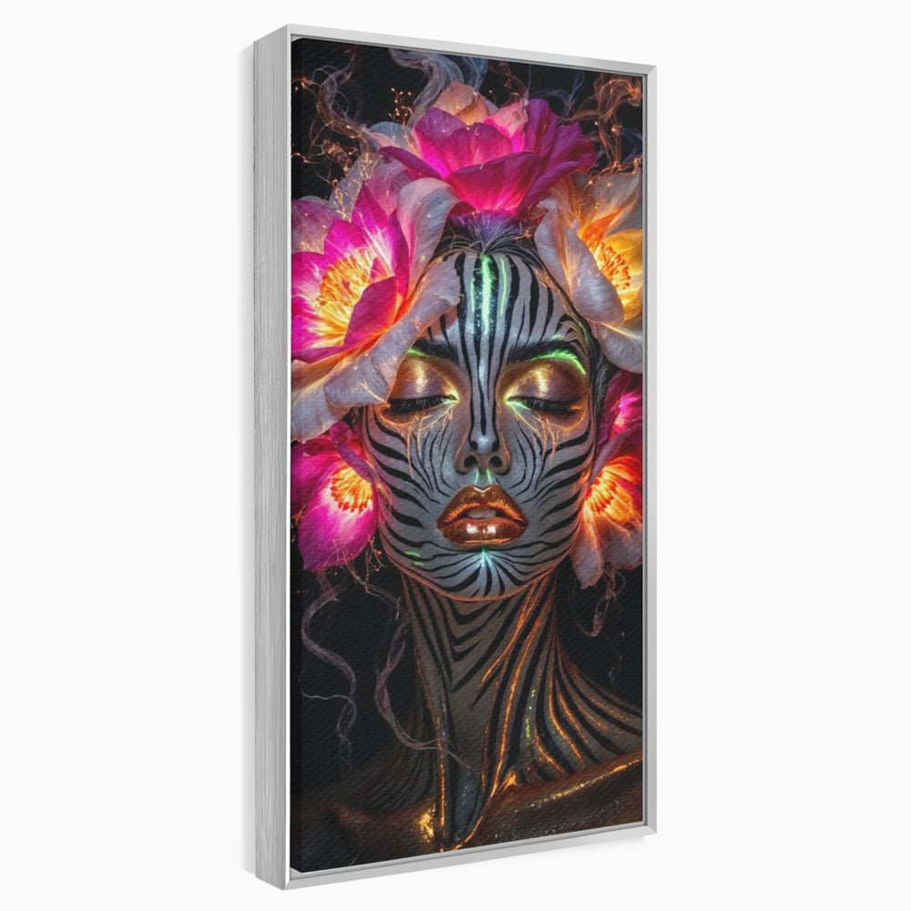 Tablou Canvas Premium, LuxCanva® G1243, Zebra Celesta, Cosmic, Flori, Foc, Nocturn, Spirit, Regina, Lumina, Electric, Metamorfoza, Vis, Flacara, Neon, Mistic, Energie, Tacere, Salon, Living, Dormitor