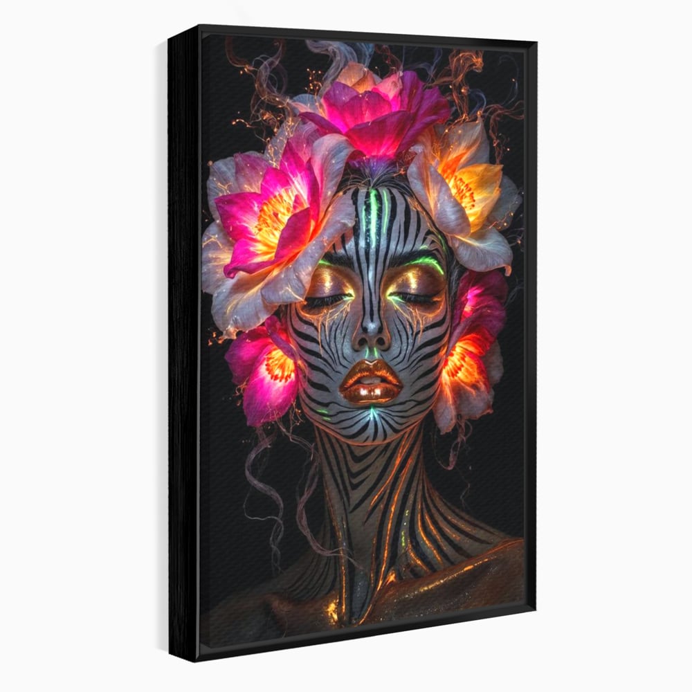 Tablou Canvas Premium, LuxCanva® G1243, Zebra Celesta, Cosmic, Flori, Foc, Nocturn, Spirit, Regina, Lumina, Electric, Metamorfoza, Vis, Flacara, Neon, Mistic, Energie, Tacere, Salon, Living, Dormitor