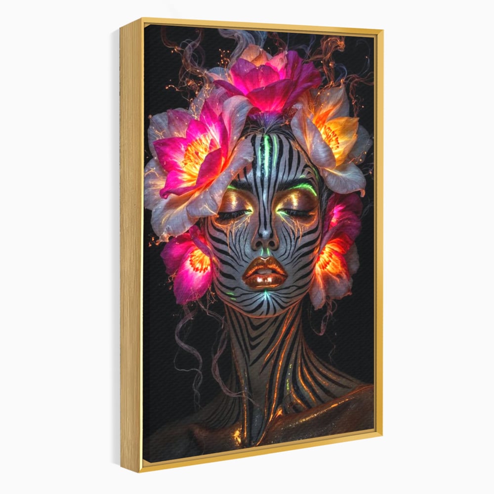 Tablou Canvas Premium, LuxCanva® G1243, Zebra Celesta, Cosmic, Flori, Foc, Nocturn, Spirit, Regina, Lumina, Electric, Metamorfoza, Vis, Flacara, Neon, Mistic, Energie, Tacere, Salon, Living, Dormitor