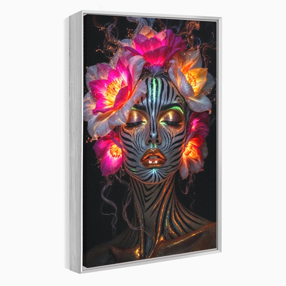 Tablou Canvas Premium, LuxCanva® G1243, Zebra Celesta, Cosmic, Flori, Foc, Nocturn, Spirit, Regina, Lumina, Electric, Metamorfoza, Vis, Flacara, Neon, Mistic, Energie, Tacere, Salon, Living, Dormitor