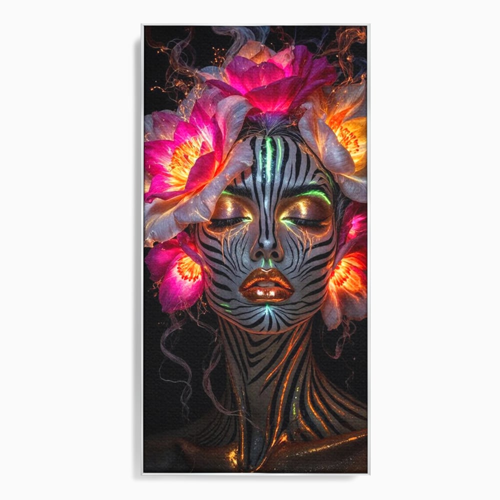 Tablou Canvas Premium, LuxCanva® G1243, Zebra Celesta, Cosmic, Flori, Foc, Nocturn, Spirit, Regina, Lumina, Electric, Metamorfoza, Vis, Flacara, Neon, Mistic, Energie, Tacere, Salon, Living, Dormitor