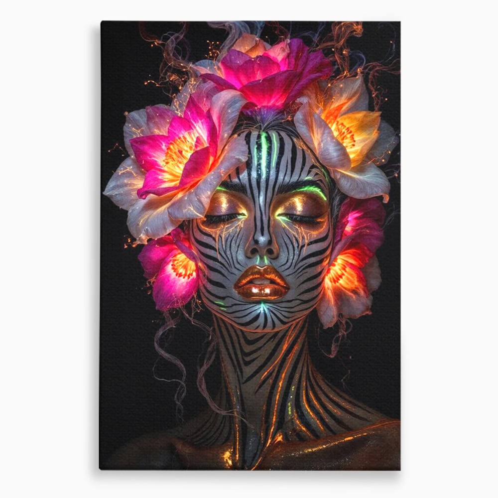 Tablou Canvas Premium, LuxCanva® G1243, Zebra Celesta, Cosmic, Flori, Foc, Nocturn, Spirit, Regina, Lumina, Electric, Metamorfoza, Vis, Flacara, Neon, Mistic, Energie, Tacere, Salon, Living, Dormitor