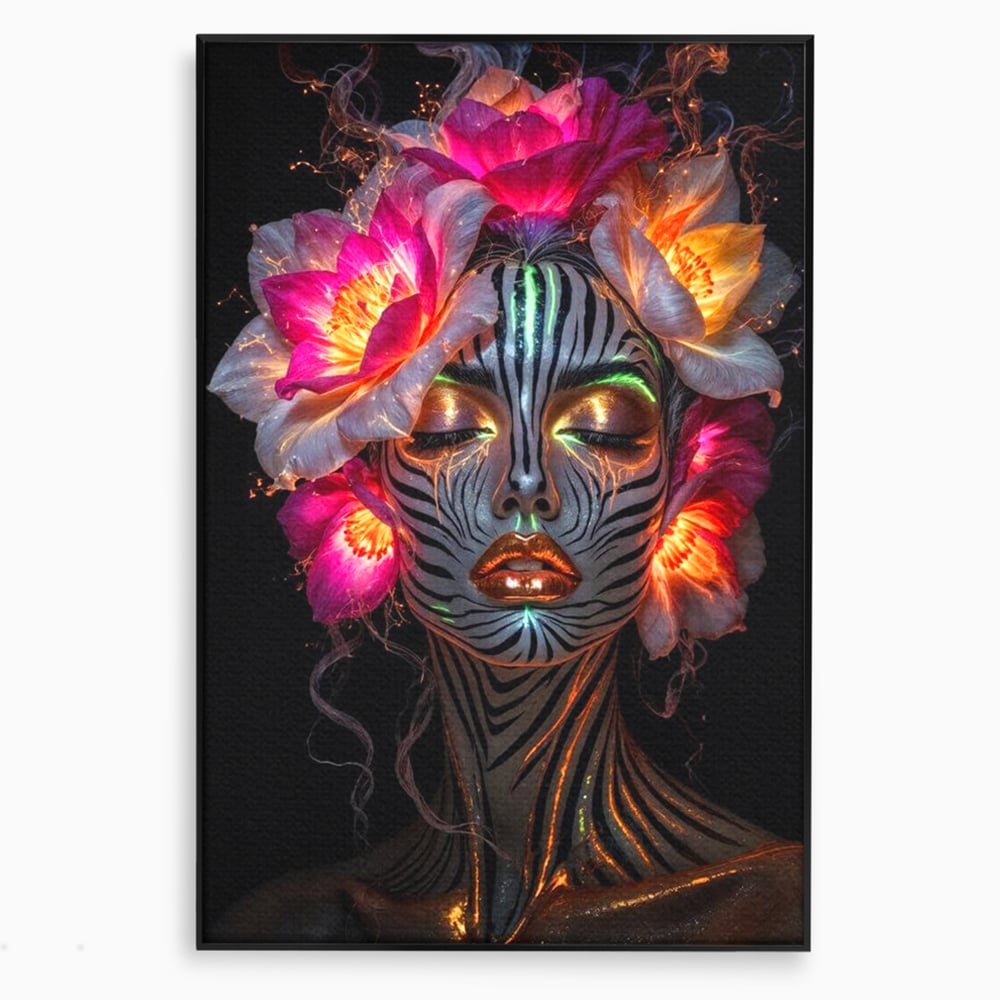 Tablou Canvas Premium, LuxCanva® G1243, Zebra Celesta, Cosmic, Flori, Foc, Nocturn, Spirit, Regina, Lumina, Electric, Metamorfoza, Vis, Flacara, Neon, Mistic, Energie, Tacere, Salon, Living, Dormitor