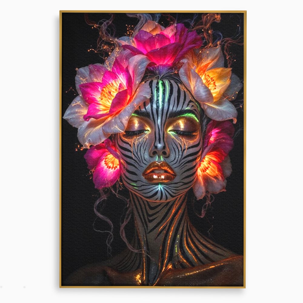 Tablou Canvas Premium, LuxCanva® G1243, Zebra Celesta, Cosmic, Flori, Foc, Nocturn, Spirit, Regina, Lumina, Electric, Metamorfoza, Vis, Flacara, Neon, Mistic, Energie, Tacere, Salon, Living, Dormitor