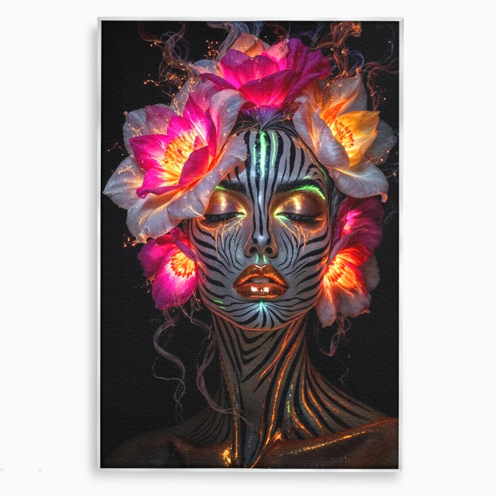 Tablou Canvas Premium, LuxCanva® G1243, Zebra Celesta, Cosmic, Flori, Foc, Nocturn, Spirit, Regina, Lumina, Electric, Metamorfoza, Vis, Flacara, Neon, Mistic, Energie, Tacere, Salon, Living, Dormitor