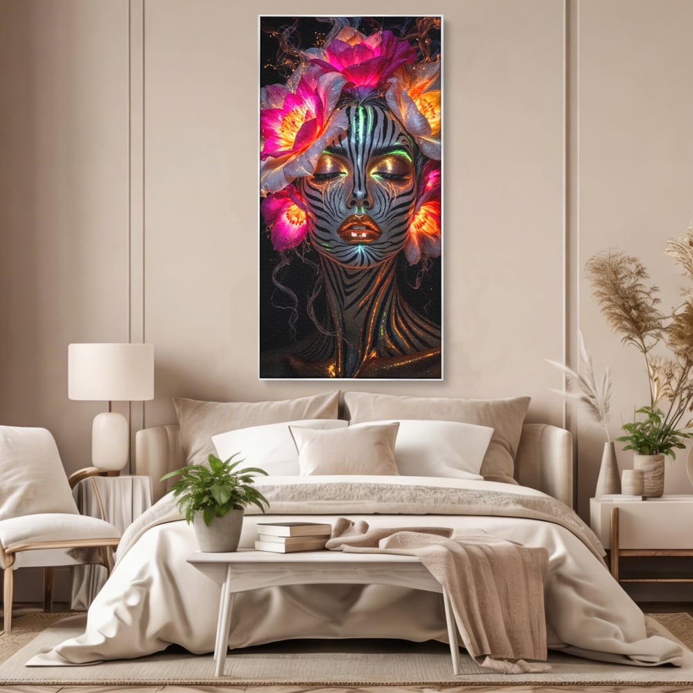 Tablou Canvas Premium, LuxCanva® G1243, Zebra Celesta, Cosmic, Flori, Foc, Nocturn, Spirit, Regina, Lumina, Electric, Metamorfoza, Vis, Flacara, Neon, Mistic, Energie, Tacere, Salon, Living, Dormitor
