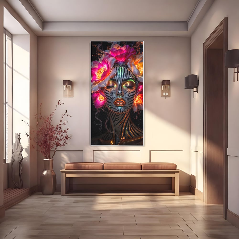 Tablou Canvas Premium, LuxCanva® G1243, Zebra Celesta, Cosmic, Flori, Foc, Nocturn, Spirit, Regina, Lumina, Electric, Metamorfoza, Vis, Flacara, Neon, Mistic, Energie, Tacere, Salon, Living, Dormitor