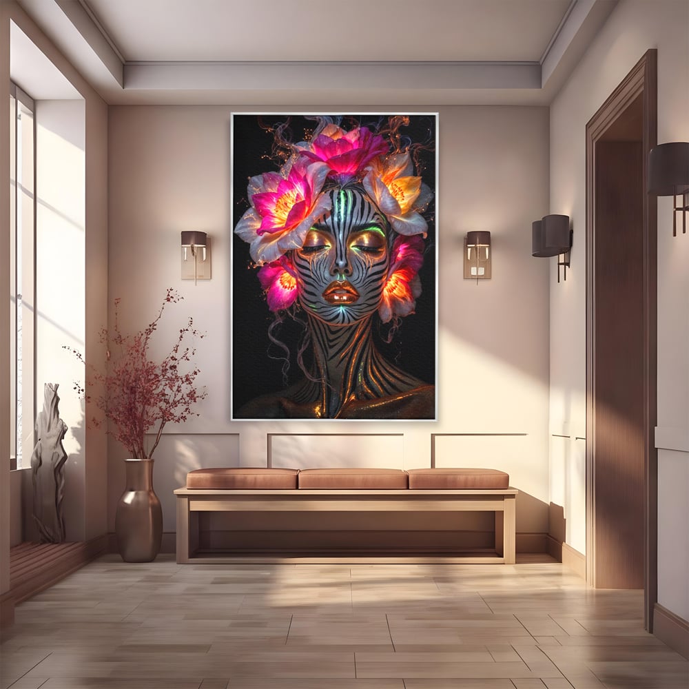 Tablou Canvas Premium, LuxCanva® G1243, Zebra Celesta, Cosmic, Flori, Foc, Nocturn, Spirit, Regina, Lumina, Electric, Metamorfoza, Vis, Flacara, Neon, Mistic, Energie, Tacere, Salon, Living, Dormitor