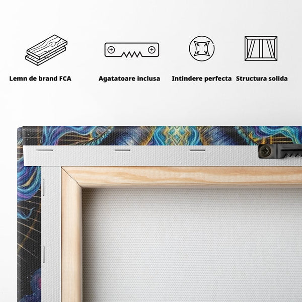 Tablou Canvas Premium, LuxCanva® G1245, Vortex Celest, Queen, Zeitate, Albastru, Energie, Stele, Galactic, Abis, Univers, Ochi, Fantezie, Coarne, Interstelar, Mistic, Hipnoza, Salon, Living, Dormitor