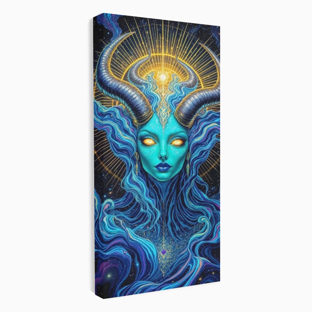 Tablou Canvas Premium, LuxCanva® G1245, Vortex Celest, Queen, Zeitate, Albastru, Energie, Stele, Galactic, Abis, Univers, Ochi, Fantezie, Coarne, Interstelar, Mistic, Hipnoza, Salon, Living, Dormitor