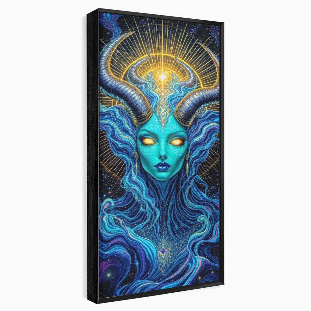 Tablou Canvas Premium, LuxCanva® G1245, Vortex Celest, Queen, Zeitate, Albastru, Energie, Stele, Galactic, Abis, Univers, Ochi, Fantezie, Coarne, Interstelar, Mistic, Hipnoza, Salon, Living, Dormitor