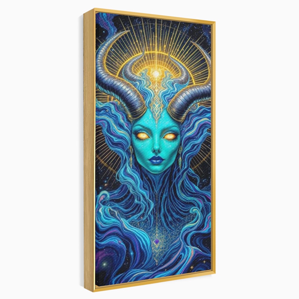 Tablou Canvas Premium, LuxCanva® G1245, Vortex Celest, Queen, Zeitate, Albastru, Energie, Stele, Galactic, Abis, Univers, Ochi, Fantezie, Coarne, Interstelar, Mistic, Hipnoza, Salon, Living, Dormitor