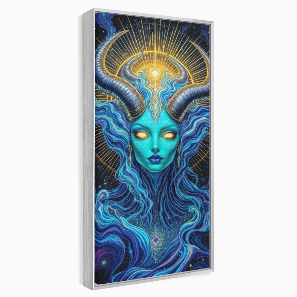 Tablou Canvas Premium, LuxCanva® G1245, Vortex Celest, Queen, Zeitate, Albastru, Energie, Stele, Galactic, Abis, Univers, Ochi, Fantezie, Coarne, Interstelar, Mistic, Hipnoza, Salon, Living, Dormitor