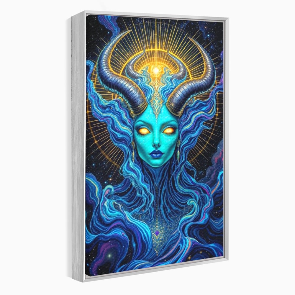 Tablou Canvas Premium, LuxCanva® G1245, Vortex Celest, Queen, Zeitate, Albastru, Energie, Stele, Galactic, Abis, Univers, Ochi, Fantezie, Coarne, Interstelar, Mistic, Hipnoza, Salon, Living, Dormitor